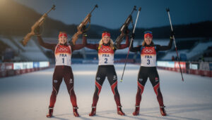 revivez les moments forts du doublé doré français en biathlon individuel aux jo 2026 avec julia simon et lou jeanmonnot à travers une galerie d'images exclusives.